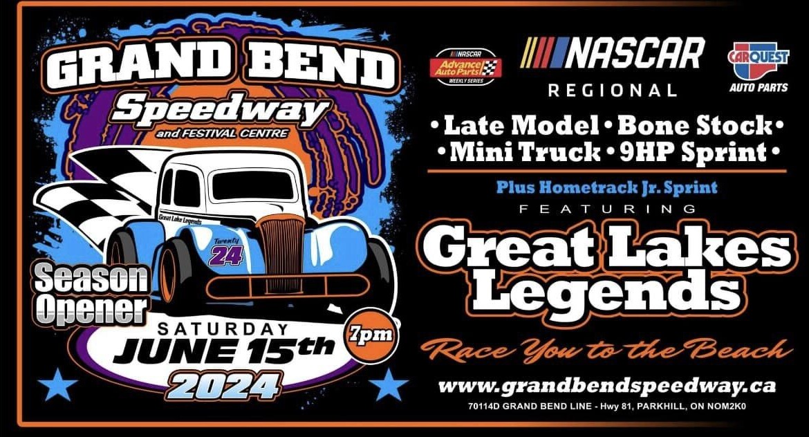 Race Day Itinerary for Grand Bend Speedway (Race 2)